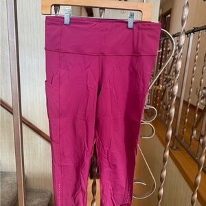 Lululemon Deep Magenta High-Rise Leggings with Side Pockets